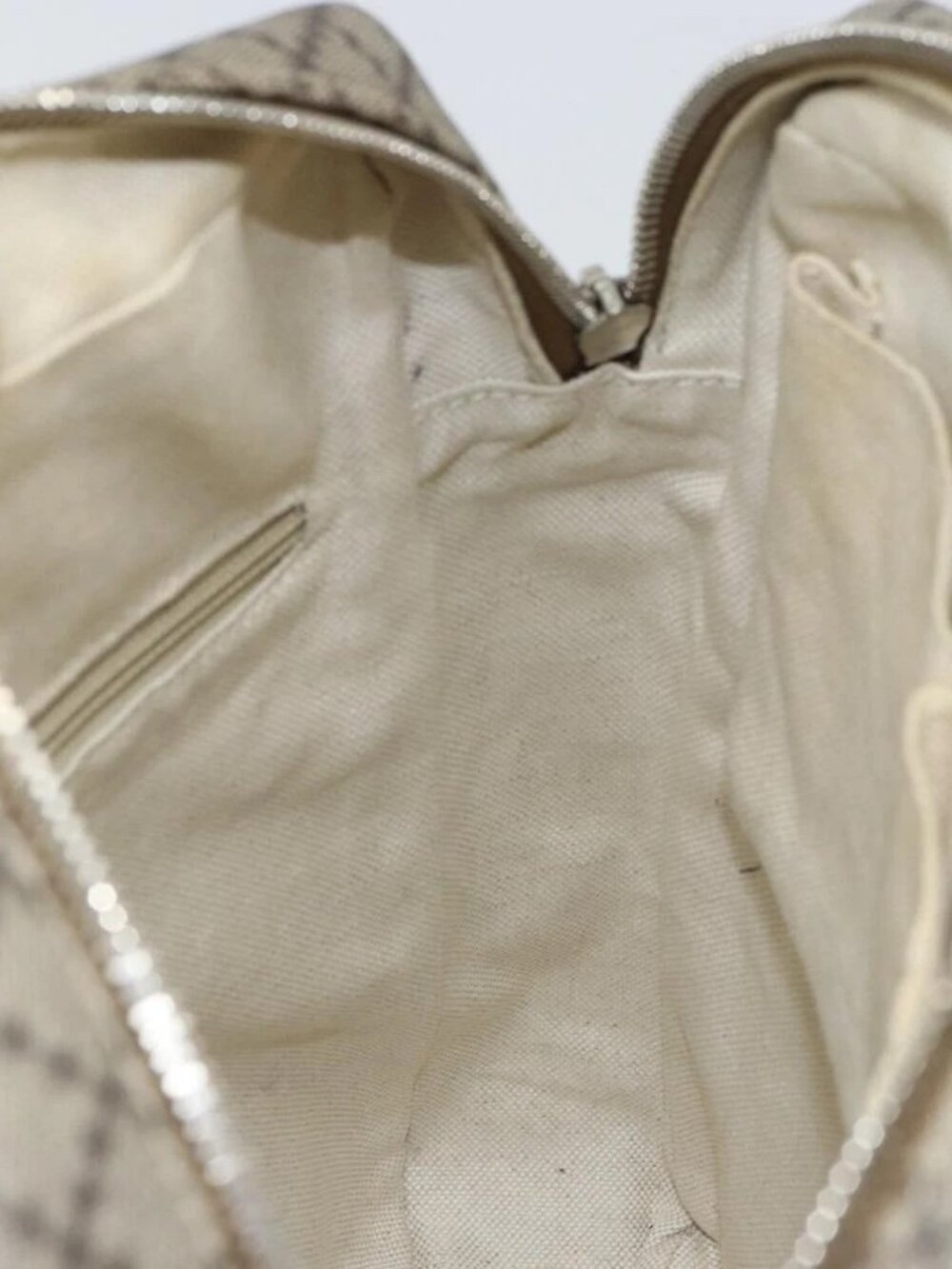 GUCCI Diamante Shoulder Bag PVC Leather Beige Silver 268159 Auth BA9486 - Picture 12 of 16